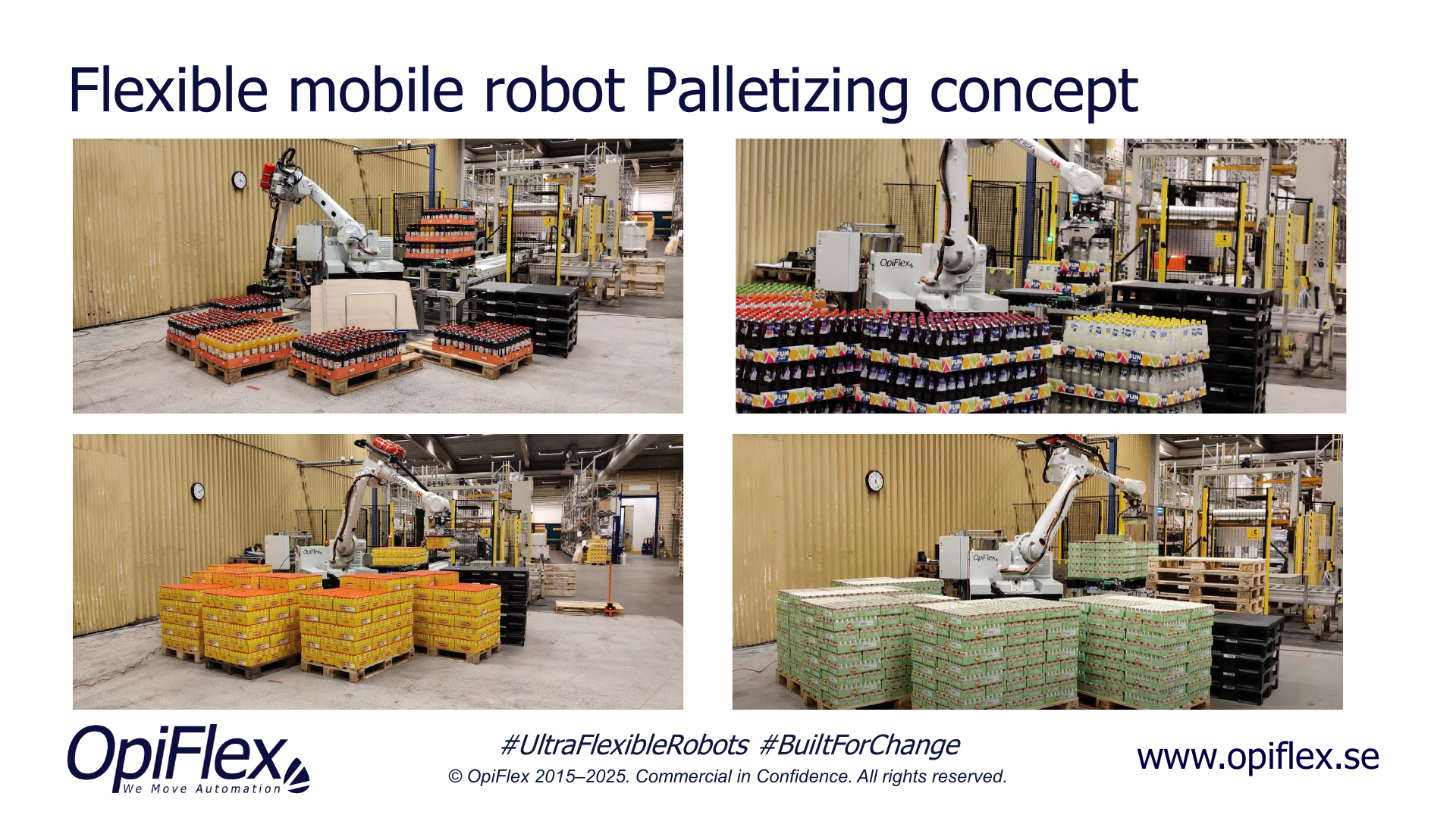 Flexible mobile robot palletising concept
