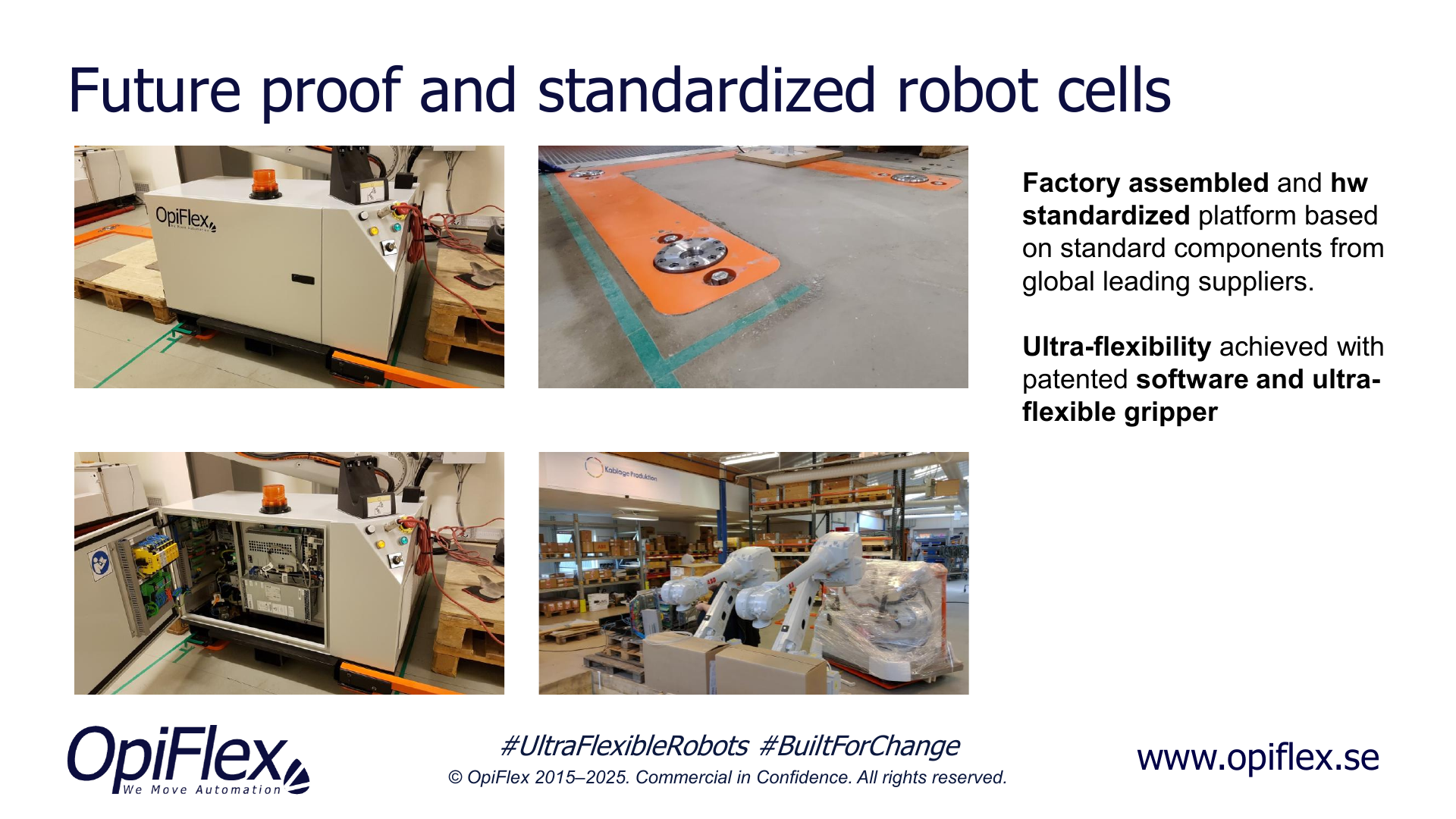 Standardised, factory-built robot cells that are easy to maintain