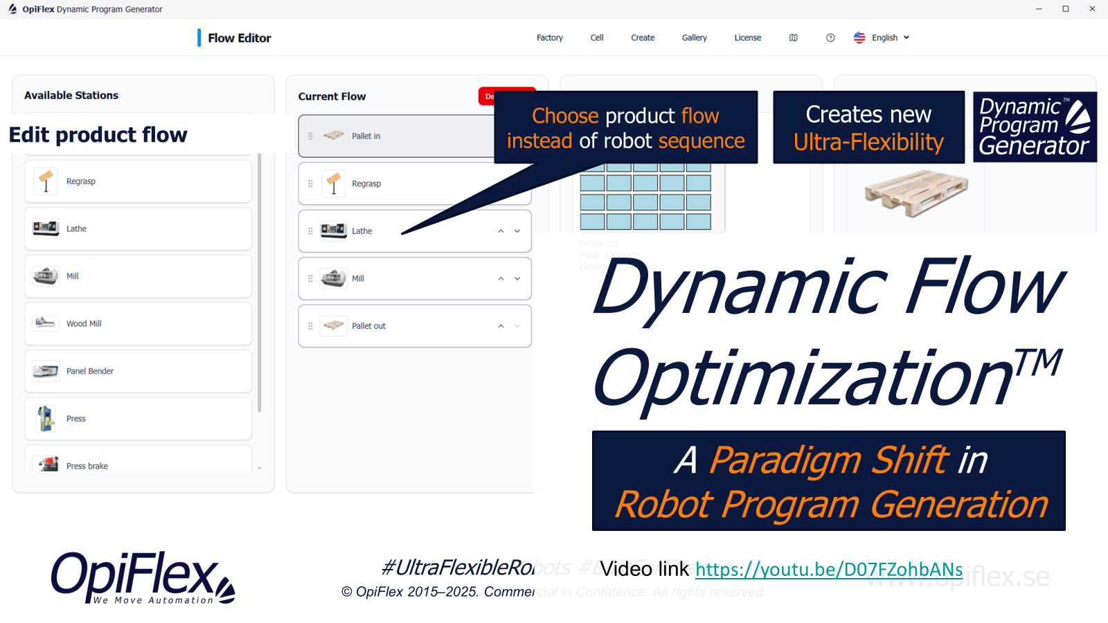 OpiFlex Flow Editor: choose product flow instead of robot sequence